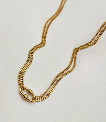 ✨ سلسلة ذهبية مزدوجة فاخرة | Double Gold Chain Necklace